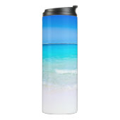 Beach Scene Blue Ocean Sand Drink Thermosbeker (Gedraaid links)