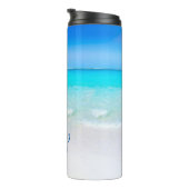 Beach Scene Blue Ocean Sand Drink Thermosbeker (Geroteerd rechts)