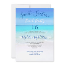 Beach Scene Blue Sweet Sixteen Foto Birthday