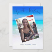 Beach Scene Blue Sweet Sixteen Foto Birthday Kaart (Achterkant)