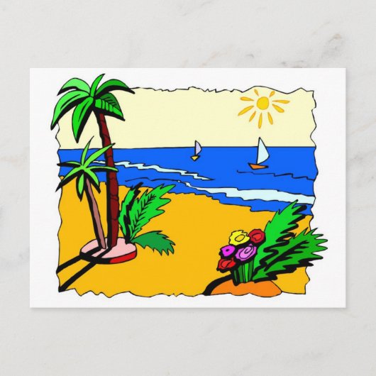 Beach Scene Briefkaart (Voorkant)