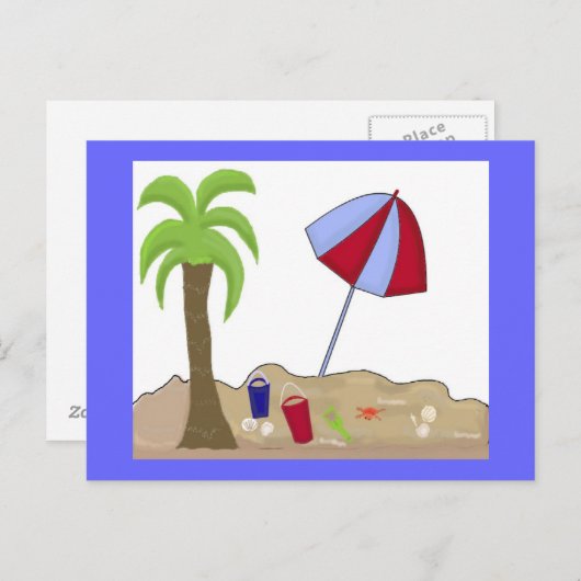 Beach Scene Briefkaart (Voorkant / Achterkant)