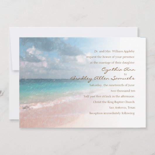 Beach Scene bruiloft uitnodiging (Voorkant)