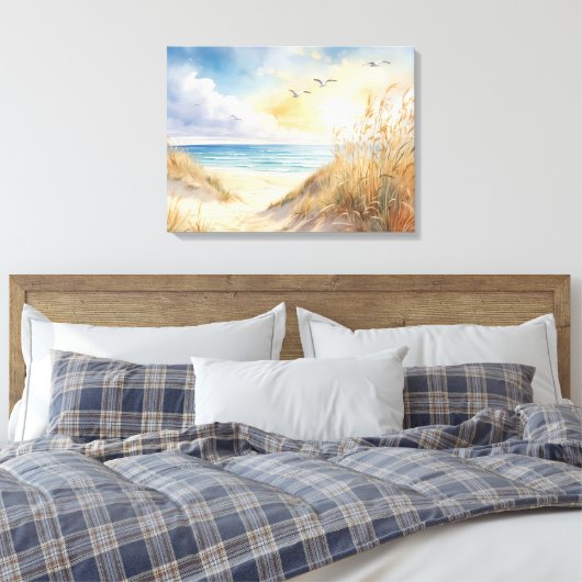 Beach Scene Canvas Muurkunst (Insitu (Slaapkamer))
