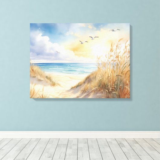 Beach Scene Canvas Muurkunst Afdruk (Insitu (Houten vloer))