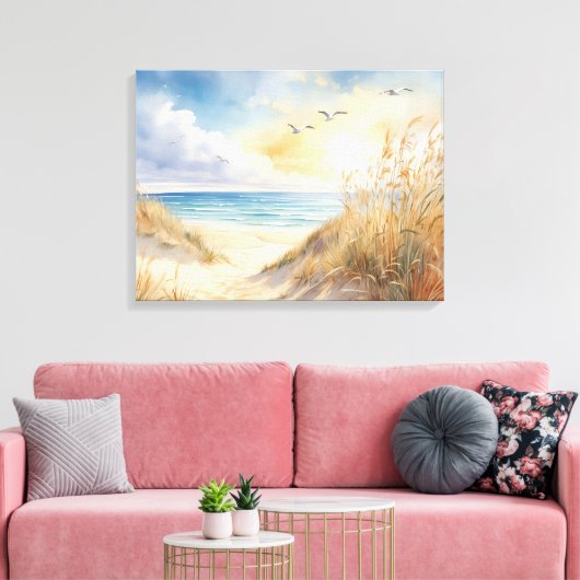 Beach Scene Canvas Muurkunst Afdruk (Insitu (Woonkamer))