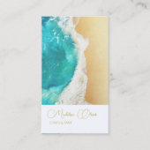 Beach Scene Coastal Travel Gold Stijlvol Visitekaartje (Voorkant)