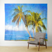 Beach Scene Coconut Palm Trees Zee Scene Wandkleed (In Situ (horizontaal))