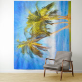 Beach Scene Coconut Palm Trees Zee Scene Wandkleed (In situ)