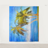 Beach Scene Coconut Palm Trees Zee Scene Wandkleed (Voorkant)