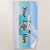 Beach Scène Custom Company Logo gebruik zakelijke Strandlaken (Voorkant)