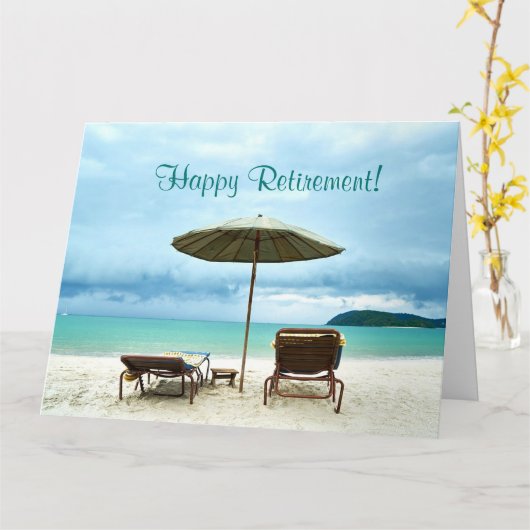 Beach Scene Custom Retirement Kaart (Gele Bloem)