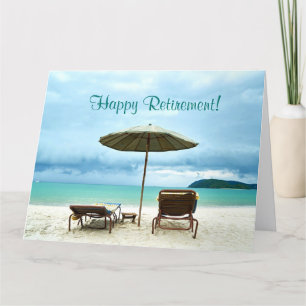 Beach Scene Custom Retirement Kaart