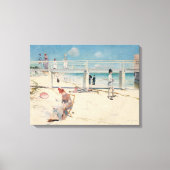 Beach Scene (feestdag bij Mentone) (Australische k Canvas Afdruk (Voorkant)