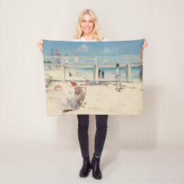 Beach Scene (feestdag bij Mentone) (Australische k Fleece Deken