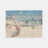 Beach Scene (feestdag bij Mentone) (Australische k Fleece Deken (Voorkant (Horizontaal))
