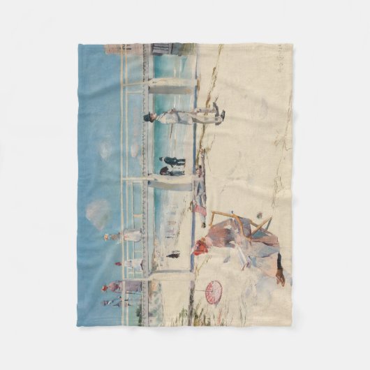 Beach Scene (feestdag bij Mentone) (Australische k Fleece Deken (Voorkant)