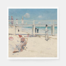Beach Scene (feestdag bij Mentone) (Australische k Servet