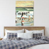 Beach Scene, fijn kunstschilderij,  schilderen Canvas Afdruk (Insitu (Slaapkamer))