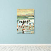 Beach Scene, fijn kunstschilderij,  schilderen Canvas Afdruk (Insitu (Houten vloer))