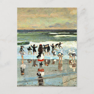 Beach Scene, fijn kunstschilderij,  schilderij Briefkaart