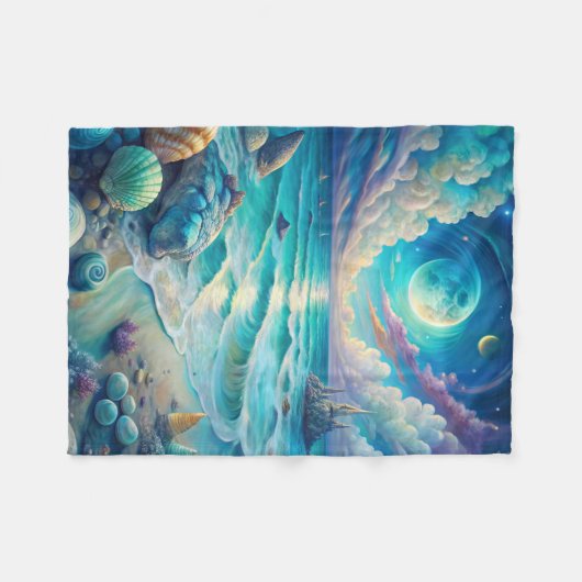 Beach Scene  Fleece Deken (Voorkant (Horizontaal))