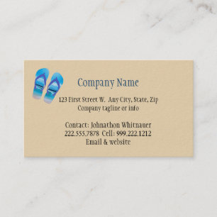 Beach Scene Flip Flop Fun Summer Vacking Art Visitekaartje