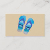 Beach Scene Flip Flop Fun Summer Vacking Art Visitekaartje (Achterkant)