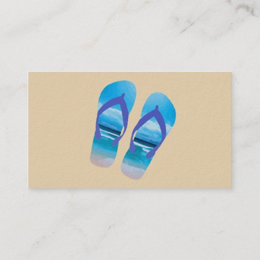 Beach Scene Flip Flop Fun Summer Vacking Art Visitekaartje (Achterkant)