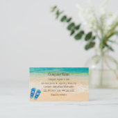 Beach Scene Flip Fun Summer Vacking Art Busi Visitekaartje (Staand voorkant)