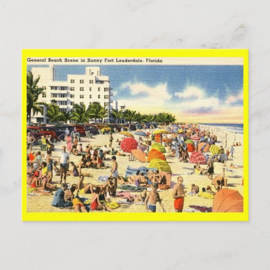 Beach Scene, Fort Lauderdale, Florida  Briefkaart (Voorkant)