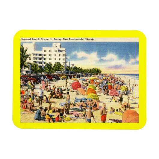 Beach Scene, Fort Lauderdale, Florida  Magneet (Horizontaal)