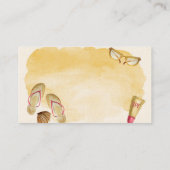 Beach Scene Fun Summer Vacking Art Visitekaartje (Achterkant)