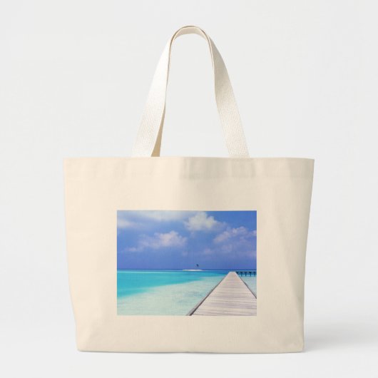 BEACH SCENE GROTE TOTE BAG (Voorkant)
