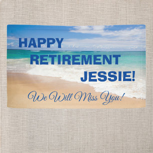 Beach Scene Happy Retirement Spandoek