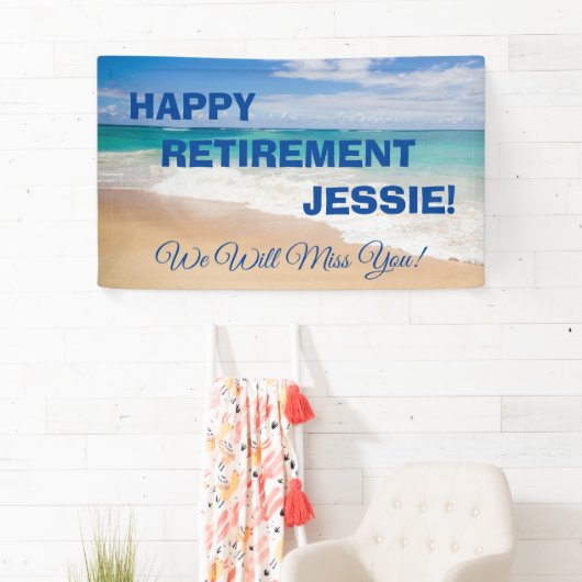 Beach Scene Happy Retirement Spandoek (Insitu)