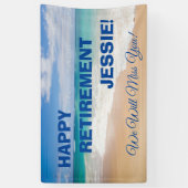 Beach Scene Happy Retirement Spandoek (Verticaal)