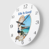 Beach scène in een bandsluiting van Shell Wall. Grote Klok (Hoek)