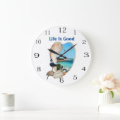 Beach scène in een bandsluiting van Shell Wall. Grote Klok (Huis)