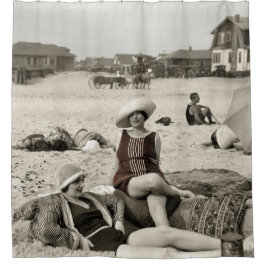  BEACH SCENE - jaren 20 Douchegordijn