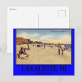 Beach Scene, Lavallette, NJ 1940,  Briefkaart (Voorkant / Achterkant)