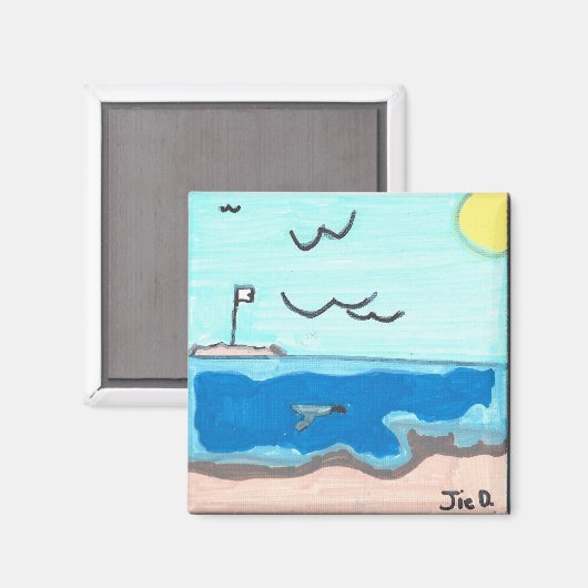 Beach Scene Magnet (Voorkant / Achterkant)