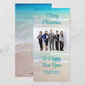 Beach scène met kerstcadeautjes voor Kantoor Feestdagenkaart (Voorkant / Achterkant)