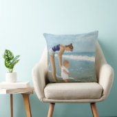 Beach scene met moeder en Baby Kussen (Stoel)