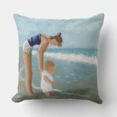 Beach scene met moeder en Baby Kussen (Voorkant)
