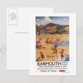 Beach Scene Moeder en Kinder British Rail Briefkaart (Voorkant / Achterkant)