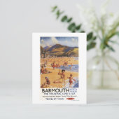 Beach Scene Moeder en Kinder British Rail Briefkaart (Staand voorkant)