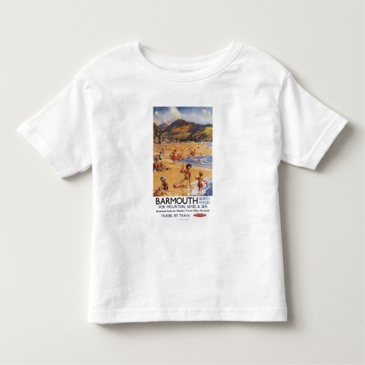 Beach Scene Moeder en Kinder British Rail Kinder Shirts (Voorkant)