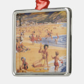 Beach Scene Moeder en Kinder British Rail Metalen Ornament (Links)