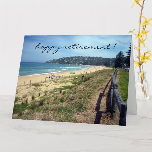 Beach scene pensioen groot kaart (Gele Bloem)